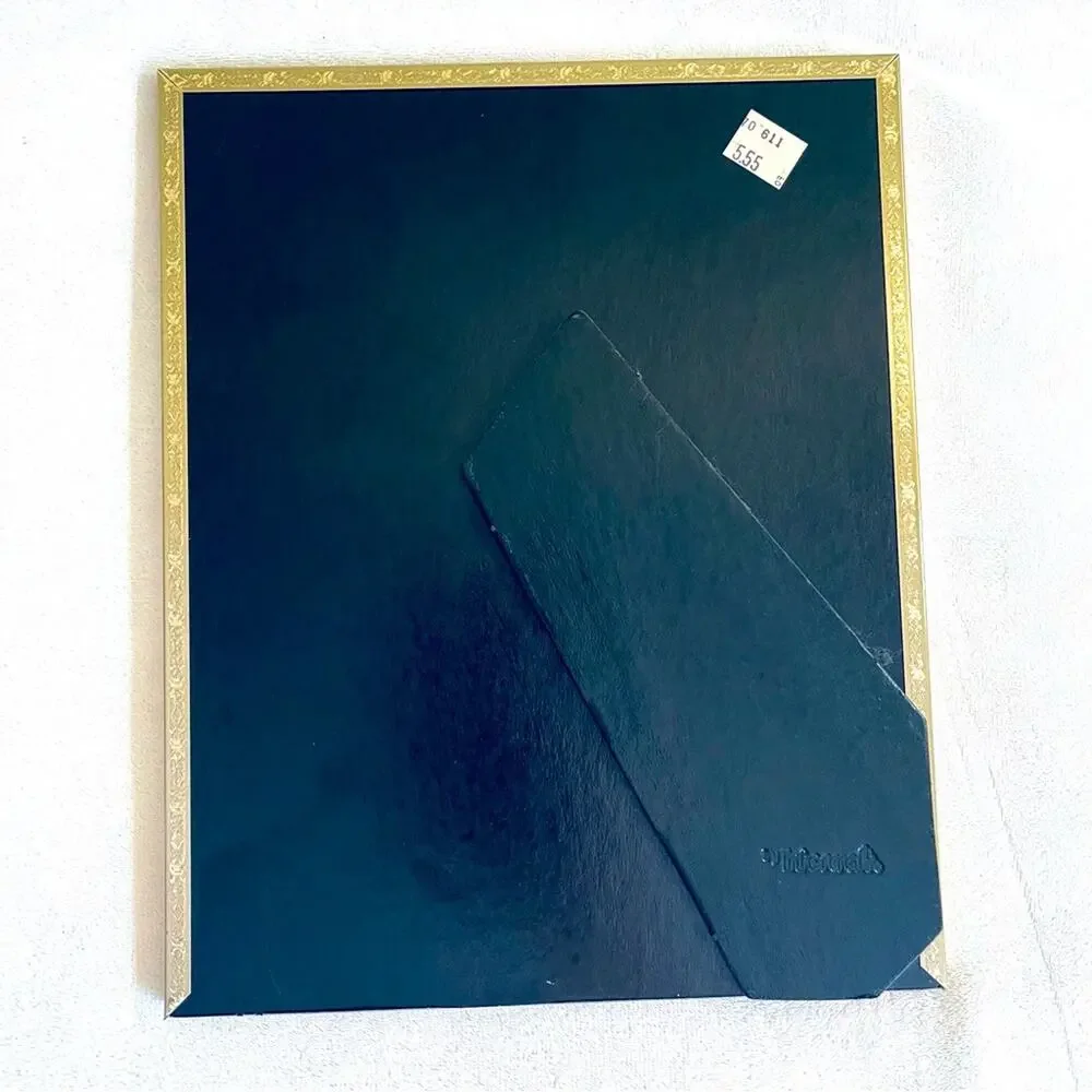 Vtg Photo Picture Frame Mid-Century 8x10 Mother of Pearl Style Gold Tone